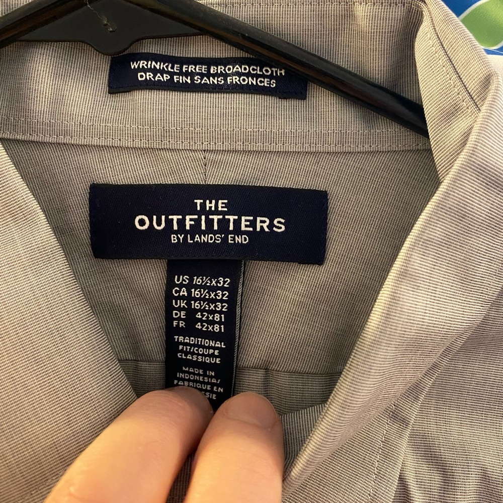 Lands' End Gray Dress Shirt